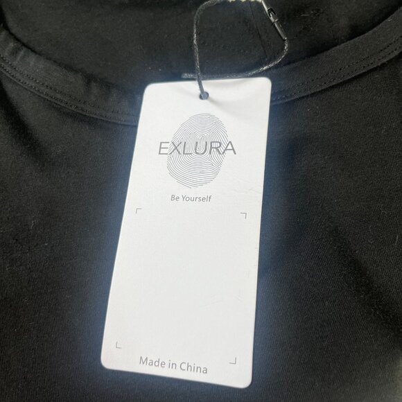 Exlura Tshirt Womens XL Black New Linen Blend Relaxed Fit - Picture 10 of 11